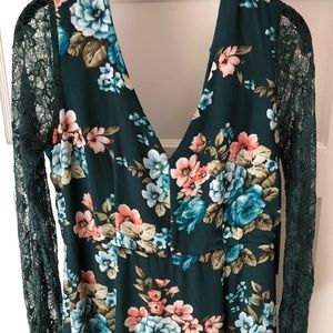 Long, formal floral dress by Forever 21